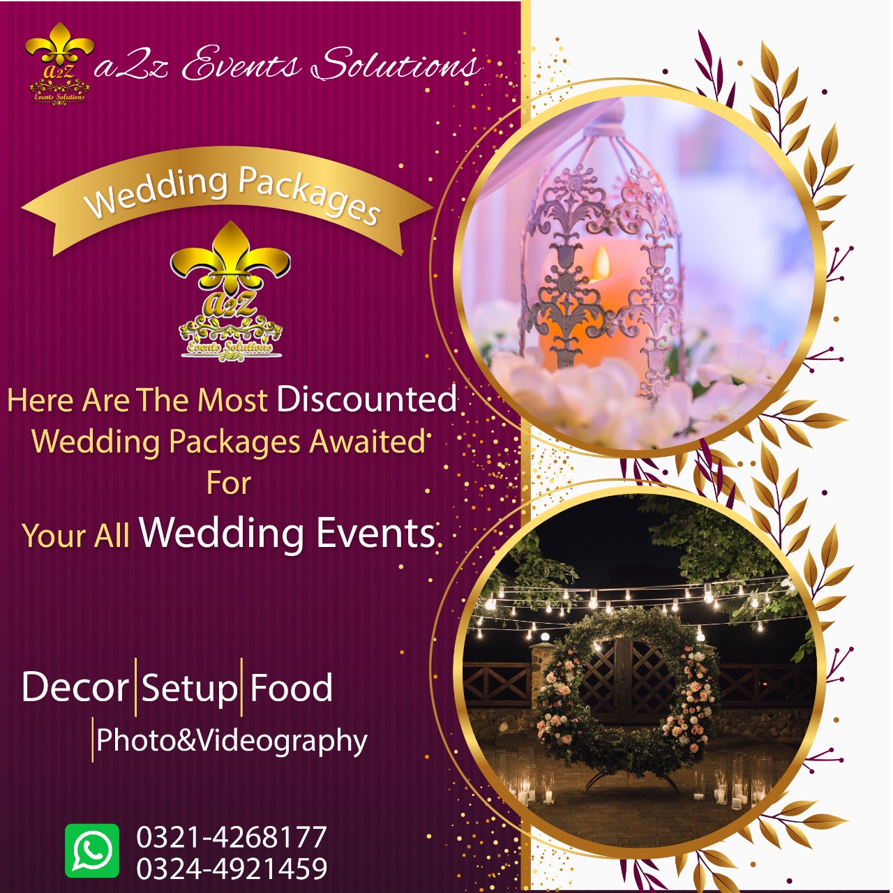 Wedding packages by a2z Events Solutions| wedding planner prices