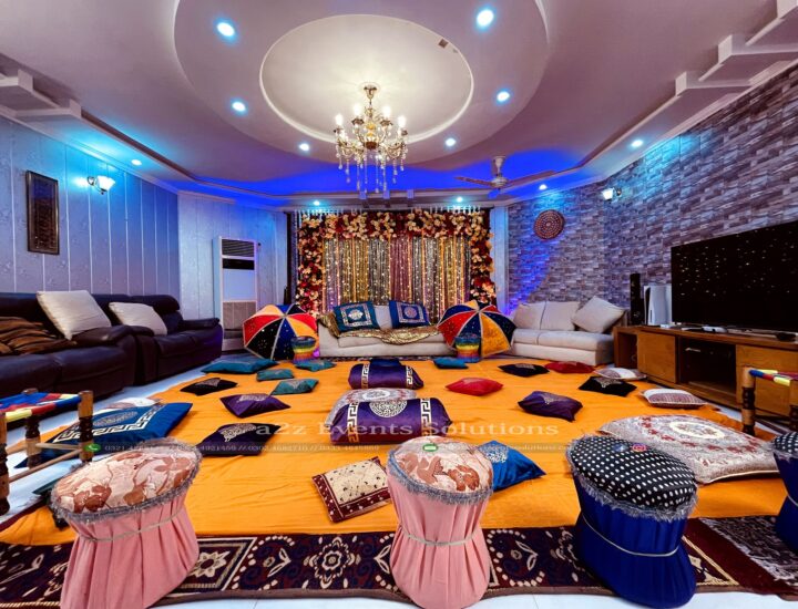 wedding decor, home based setup, dholki decor, wedding management